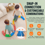 SucceBuy Montessori Toddler Balance Beam & Stepping Stones Set, Wooden Sensory & Motor Skills Toy for Kids 2–6, Non-Slip, Indoor/Outdoor Use - Image 6