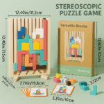 Wooden Stacking Puzzle Game for Kids & Adults – Montessori STEM Educational Toy for Family Fun & Learning - Image 3