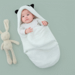 Newborn Baby Hooded Swaddle Blanket – Soft Velvet, Cartoon Animal Design, Warm Wrap for Fall & Winter - Image 3