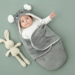 Newborn Baby Hooded Swaddle Blanket – Soft Velvet, Cartoon Animal Design, Warm Wrap for Fall & Winter - Image 4
