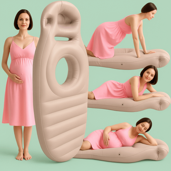 Inflatable Pregnancy Pillow with Belly & Head Hole – Full-Body Maternity Air Mattress for Prone Sleeping & Back Pain Relief